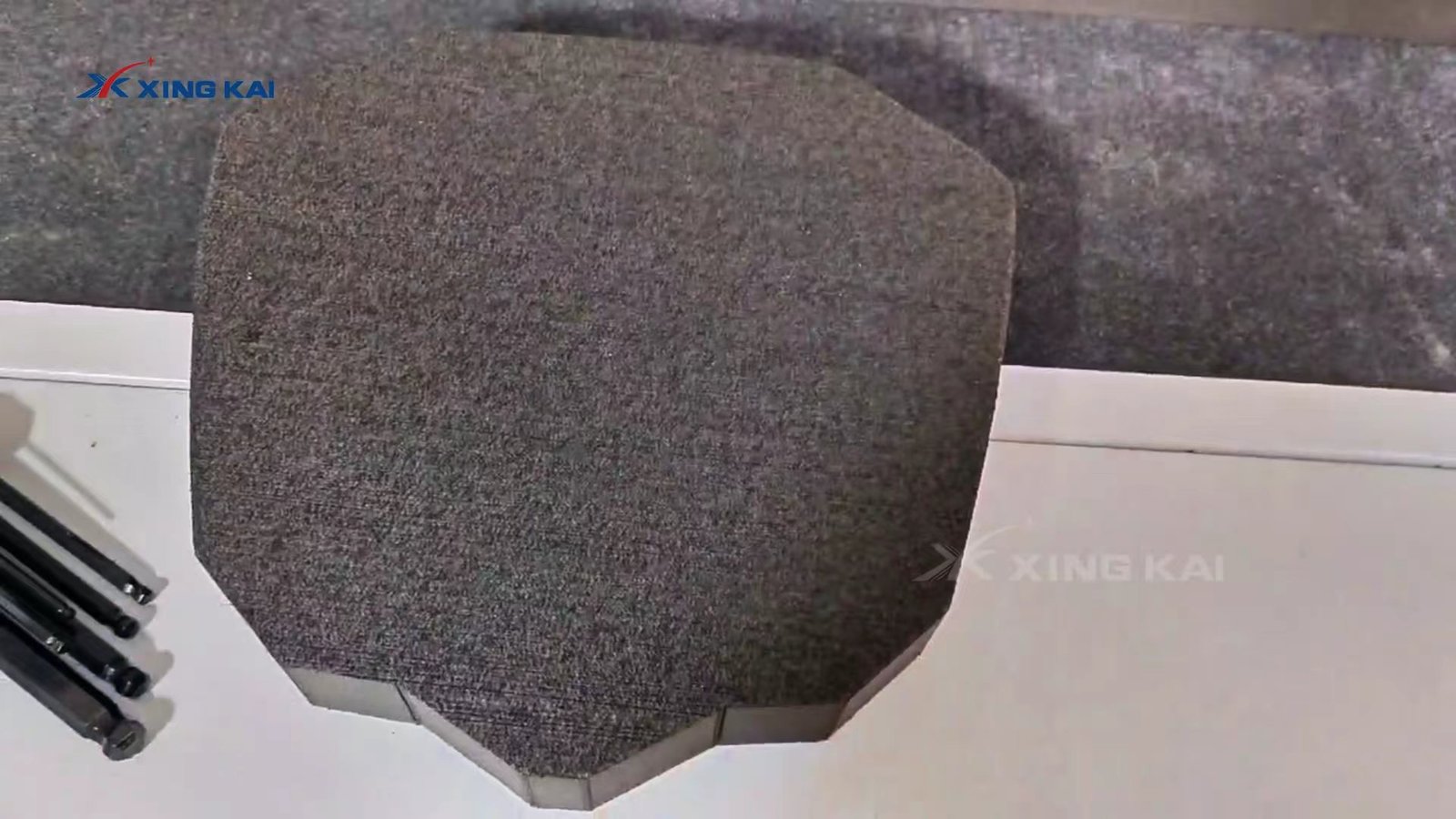 Custom-cut sponge foam profile with rounded corners