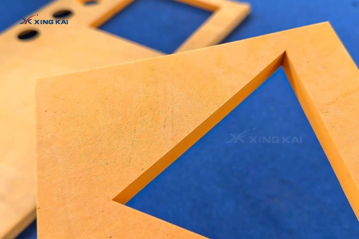 Precision-cut orange EVA foam parts with clean internal contours