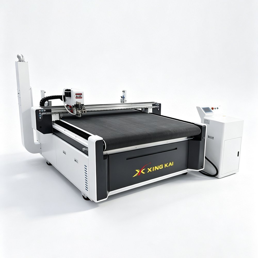 【主图】1615 自动送料 鞋材专用 环保烟囱 - Cortadora de tela XK1615 1600×1500mm CNC automático cortador de cuchillo vibratorio 2026 nuevo modelo 【主图】1615 自动送料 鞋材专用 环保烟囱