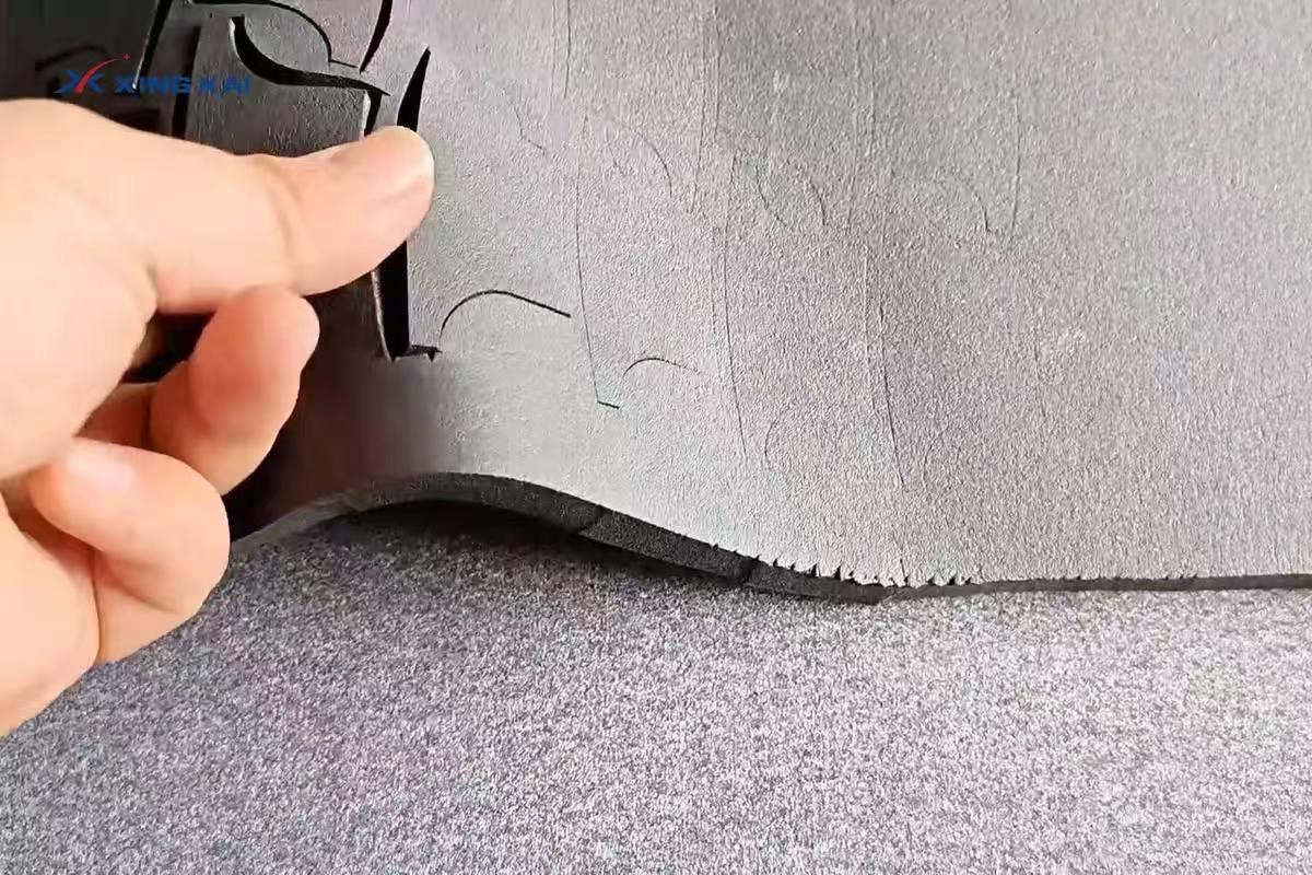 Custom profile cut from black EVA foam